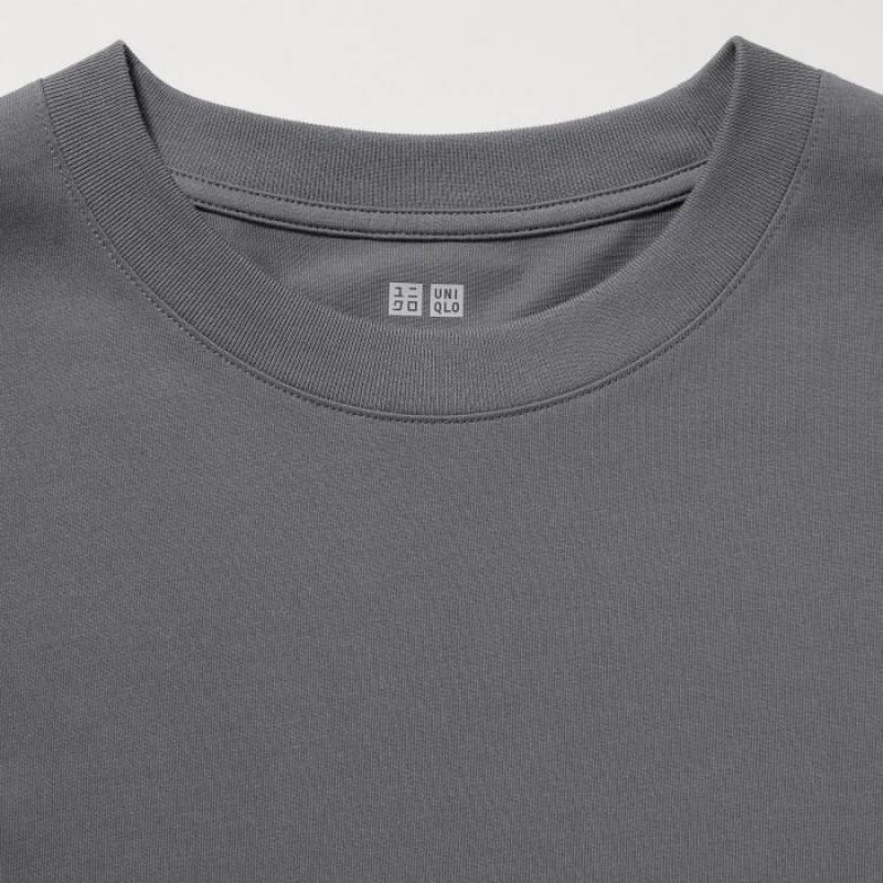 Purple Uniqlo Airism Cotton Uv Protection Crew Neck Long-sleeve Women T Shirts | 4592425