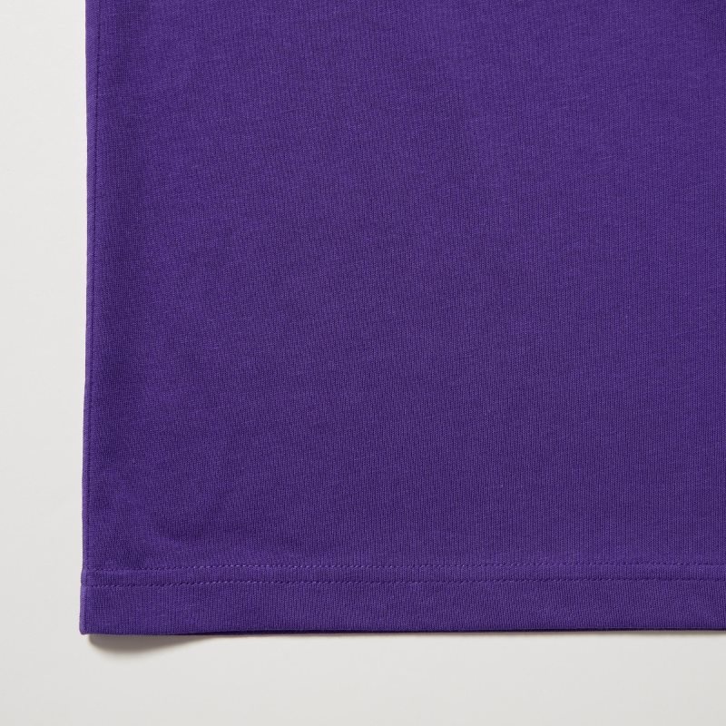 Purple Uniqlo Dry Crew Neck Short-sleeve Color Men T Shirts | 9857773
