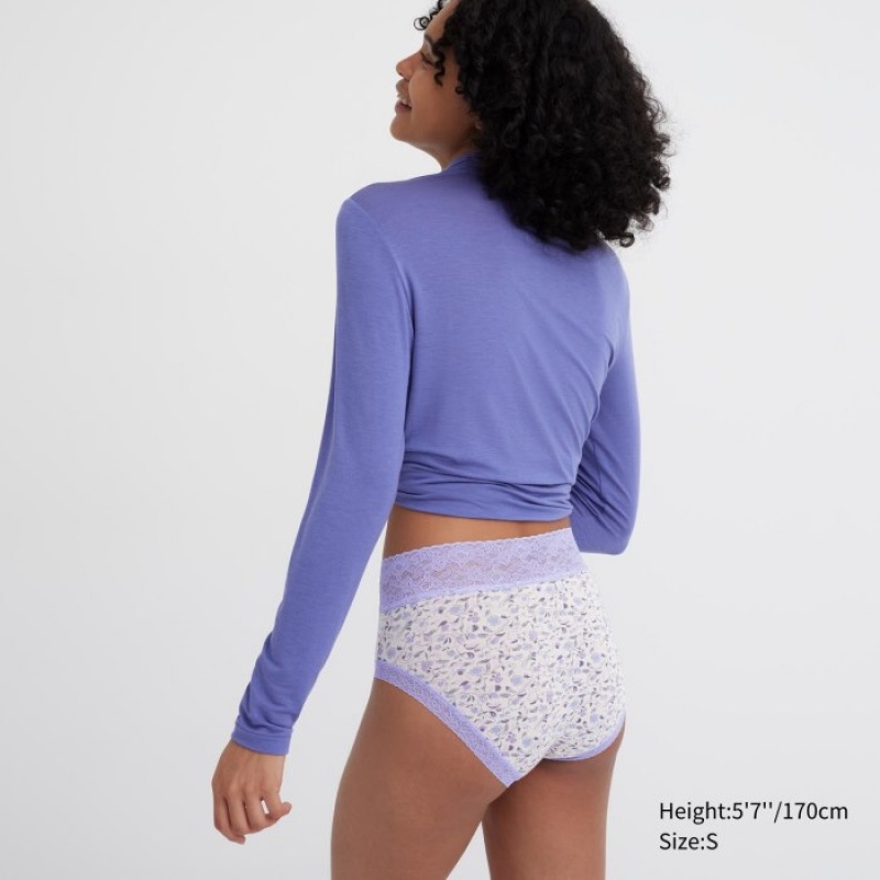 Purple Uniqlo High-Rise Women Briefs | 9432710