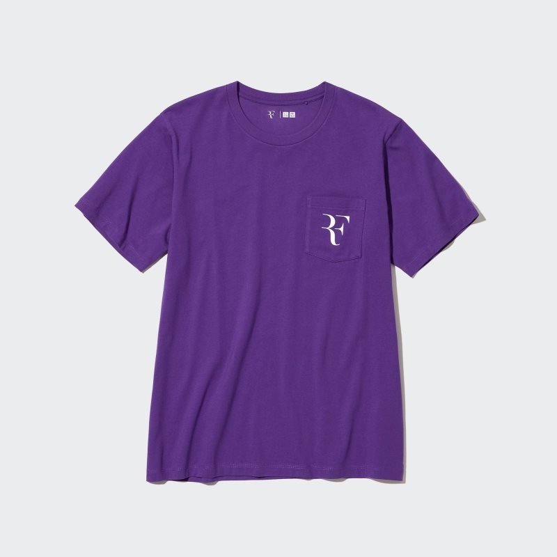 Purple Uniqlo Rf Short-sleeve Graphic Men T Shirts | 3402046