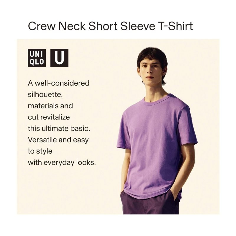 Purple Uniqlo U Crew Neck Short-sleeve Men T Shirts | 5978574
