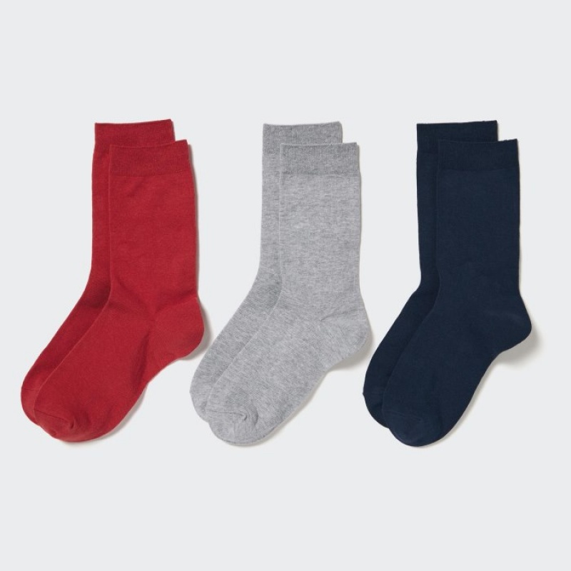 Red Uniqlo 3 Pack Women Socks | 9065207