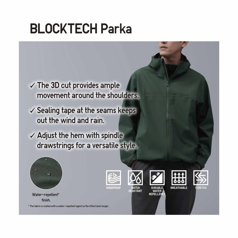 Red Uniqlo Blocktech 3d Cut Men Parka | 2479286