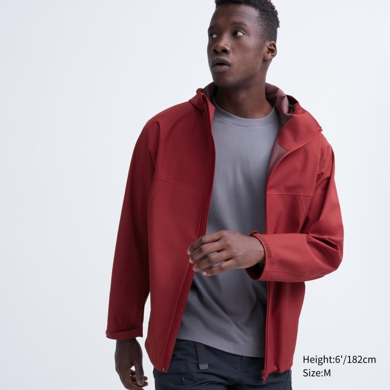 Red Uniqlo Blocktech 3d Cut Men Parka | 2479286