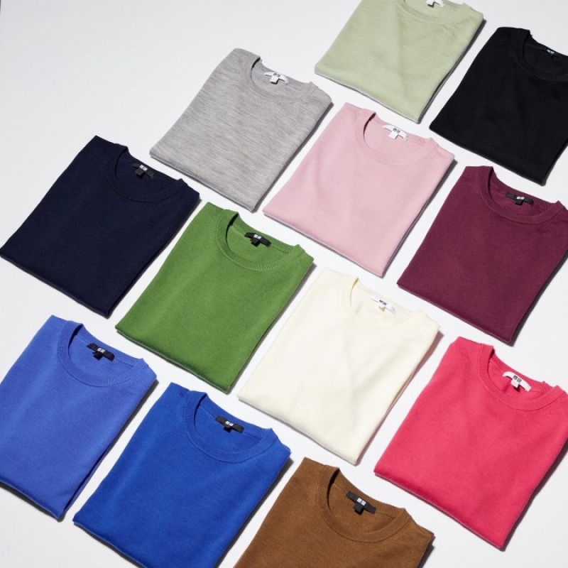 Red Uniqlo Extra Fine Merino Crew Neck Long-Sleeve Women Sweaters | 648741
