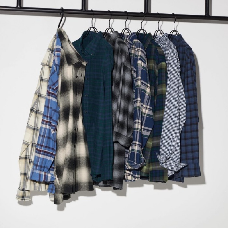 Red Uniqlo Flannel Checked Casual Women Shirts | 6173963