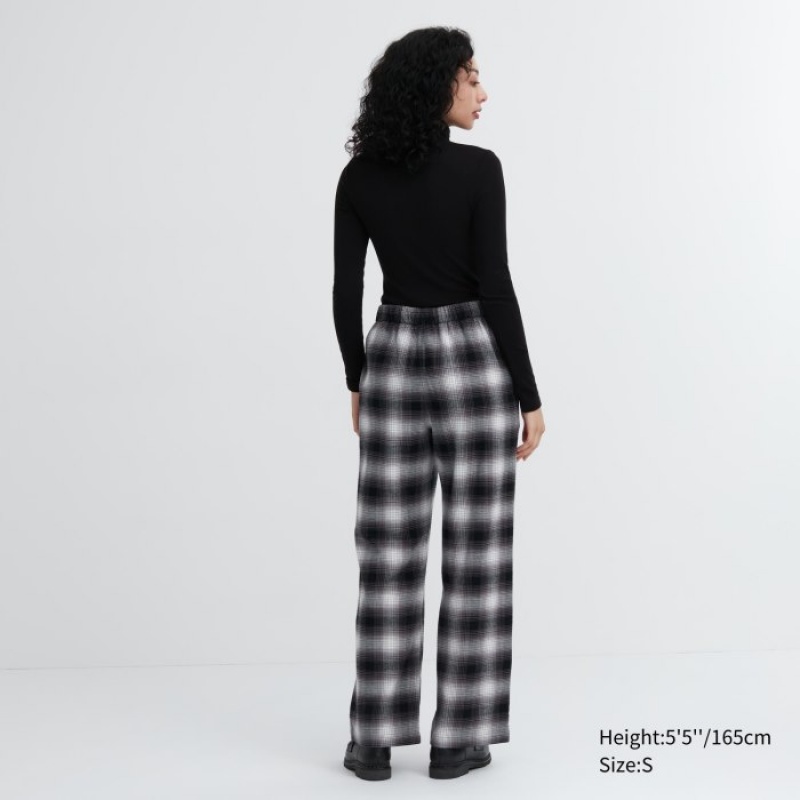 Red Uniqlo Flannel Checked Lounge Women Pants | 4150762
