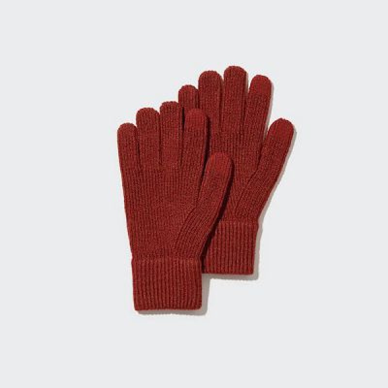 Red Uniqlo HEATTECH Knitted Women Gloves | 54224