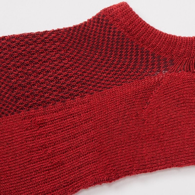 Red Uniqlo Pile Low Cut Men Socks | 3716093