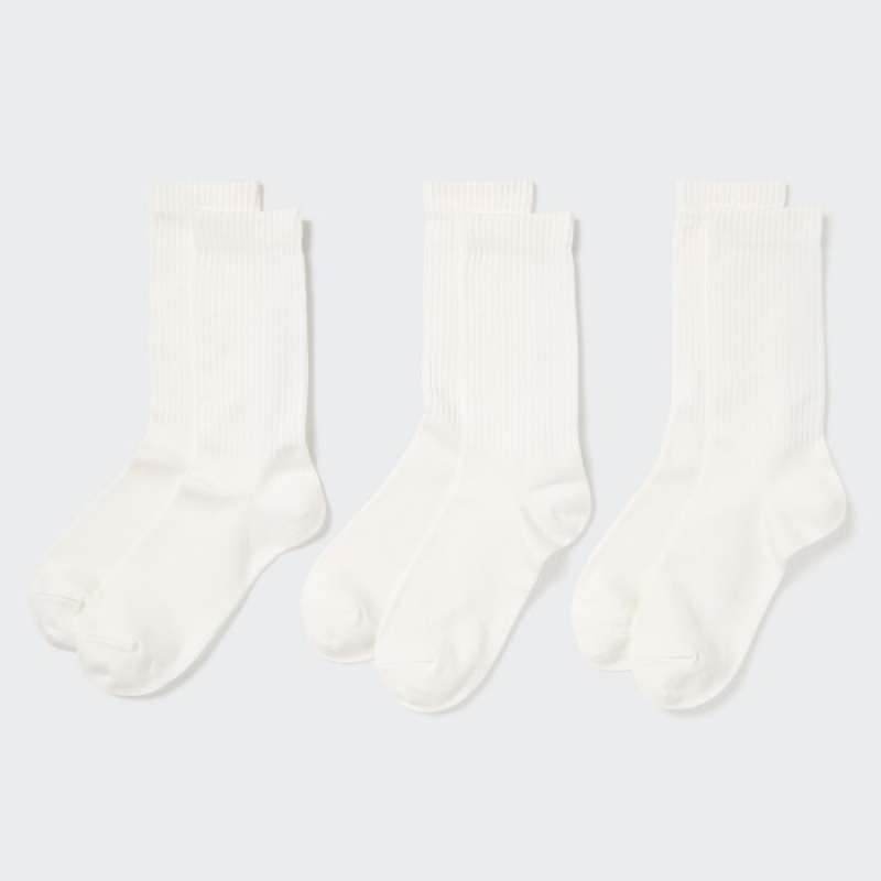 White Uniqlo 3 Pack Women Socks | 2054841