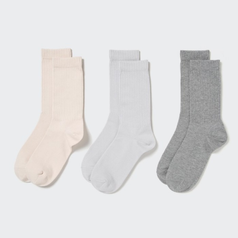 White Uniqlo 3 Pack Women Socks | 7141891