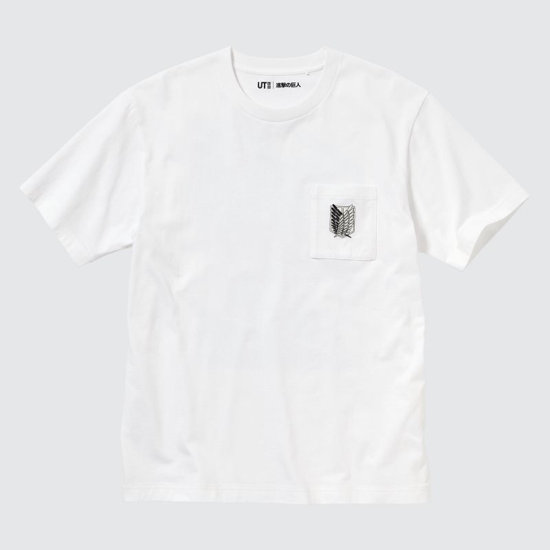 White Uniqlo Attack On Titan Ut Short-sleeve Graphic Wings Of Freedom Men T Shirts | 7498246