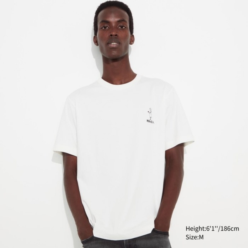 White Uniqlo Attack on Titan UT Short Sleeve Women T Shirts | 429439