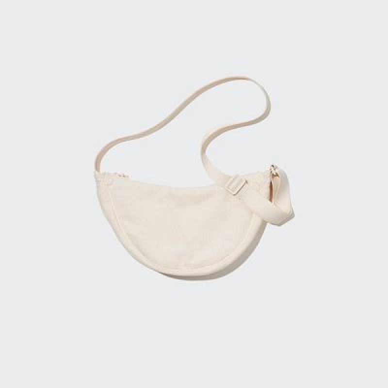 White Uniqlo Corduroy Round Mini Women Crossbody Bags | 9247301