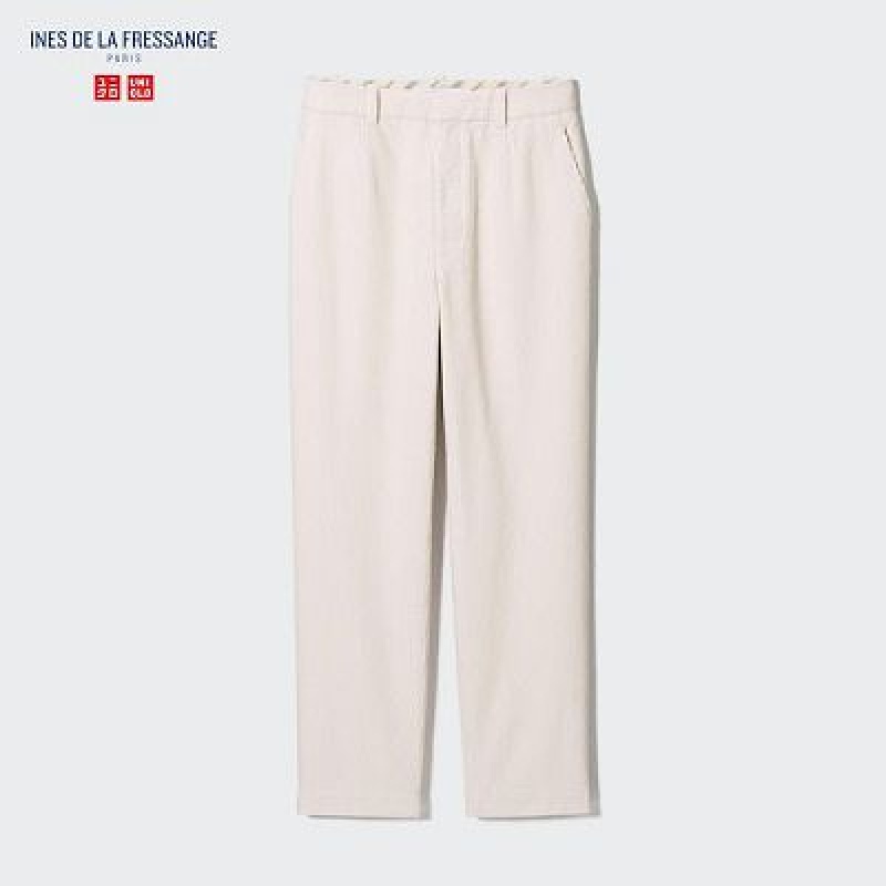 White Uniqlo Corduroy Tapered Ankle Women Pants | 5752271