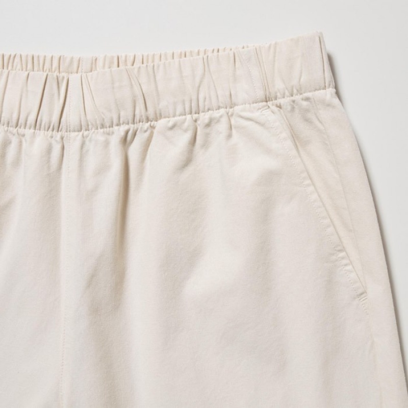 White Uniqlo Cotton Relaxed Ankle Lounge Women Pants | 804438