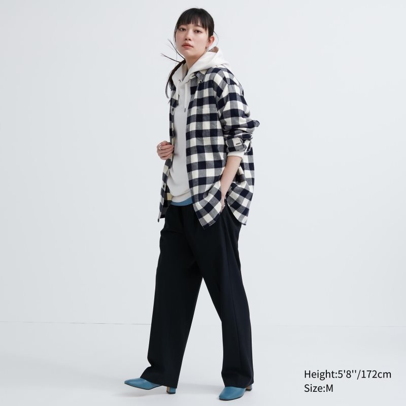 White Uniqlo Flannel Checked Long-sleeve Men Shirts | 9348687