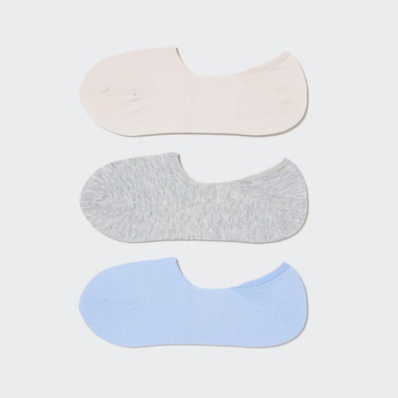 White Uniqlo Footsies (3 Pairs) Women Socks | 5553064