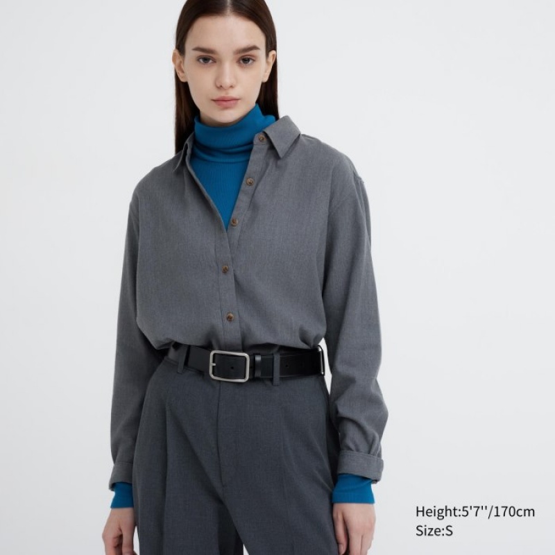 White Uniqlo HEATTECH Extra Warm Seamless Ribbed Turtleneck Long-Sleeve Women T Shirts | 809130