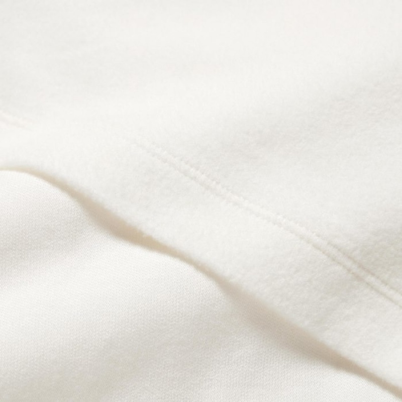 White Uniqlo HEATTECH Fleece Crew Neck Long-Sleeve Women T Shirts | 3712465