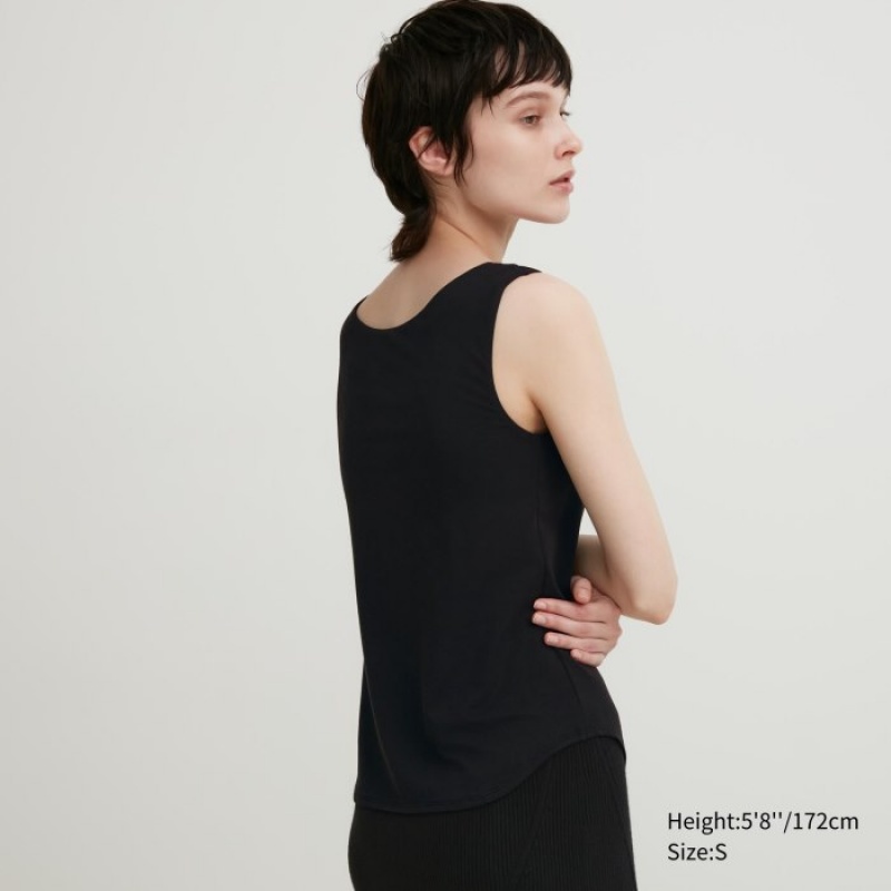 White Uniqlo HEATTECH Sleeveless Silk Blend Women Tank Top | 7528880