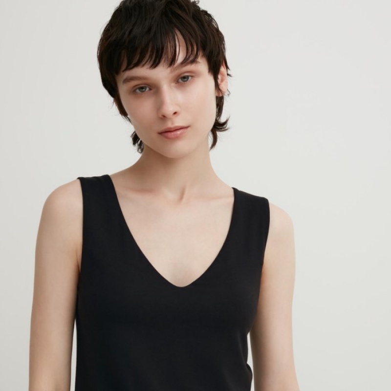 White Uniqlo HEATTECH Sleeveless Silk Blend Women Tank Top | 7528880
