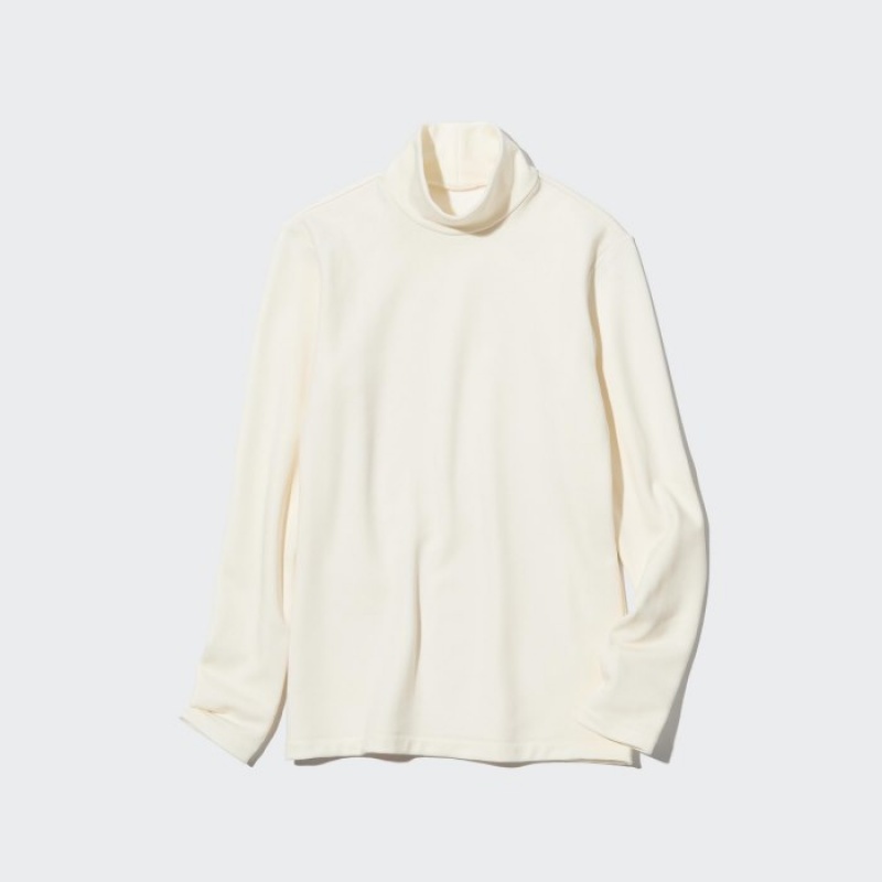 White Uniqlo HEATTECH Ultra Warm High Neck Women T Shirts | 6405541