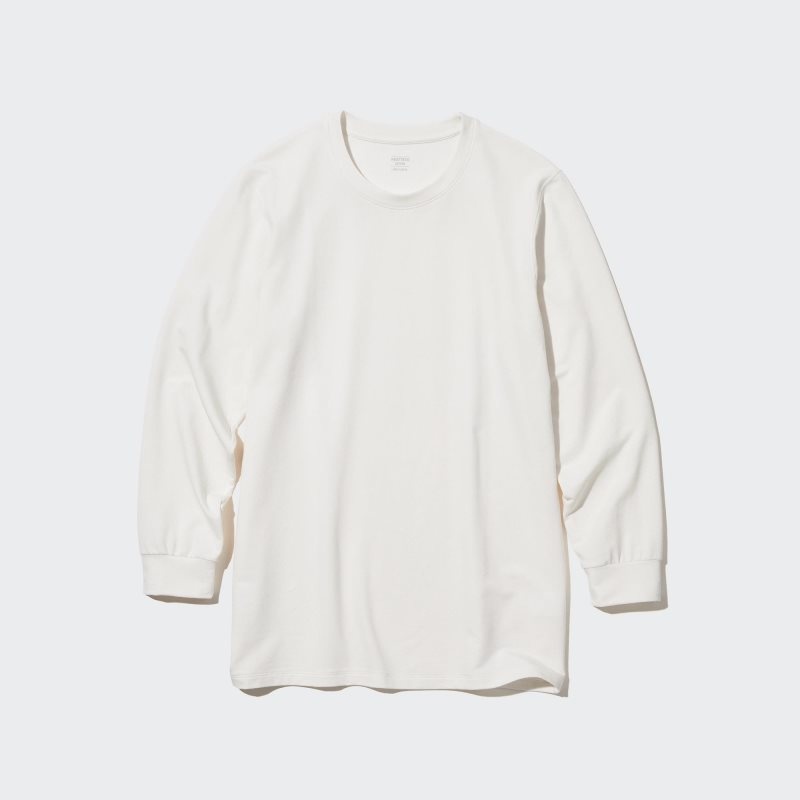 White Uniqlo Heattech Cotton Crew Neck Extra Warm Men T Shirts | 3894463