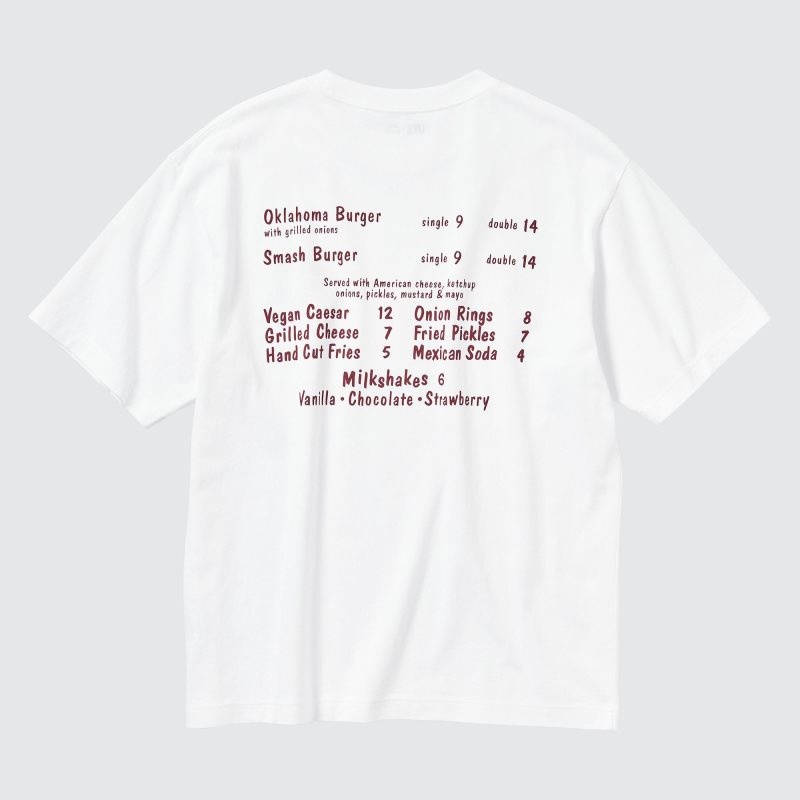 White Uniqlo L.A. Eats Ut Oversized Short-sleeve Graphic Burger She Wrote Men T Shirts | 4179607