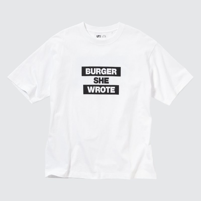 White Uniqlo L.A. Eats Ut Oversized Short-sleeve Graphic Burger She Wrote Men T Shirts | 9030963