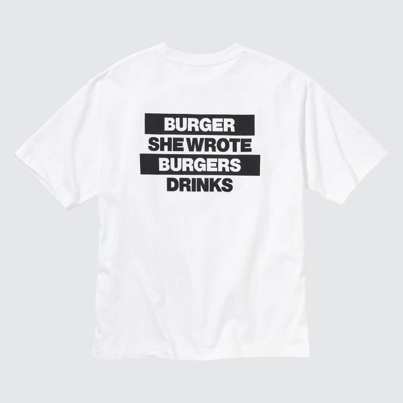 White Uniqlo L.A. Eats Ut Oversized Short-sleeve Graphic Burger She Wrote Men T Shirts | 9030963