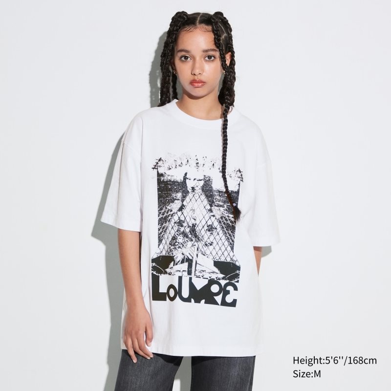 White Uniqlo Louvre By M/M Ut Oversized Short-sleeve Graphic Men T Shirts | 6396266