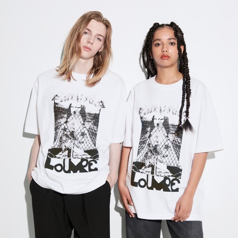 White Uniqlo Louvre By M/M Ut Oversized Short-sleeve Graphic Men T Shirts | 6396266