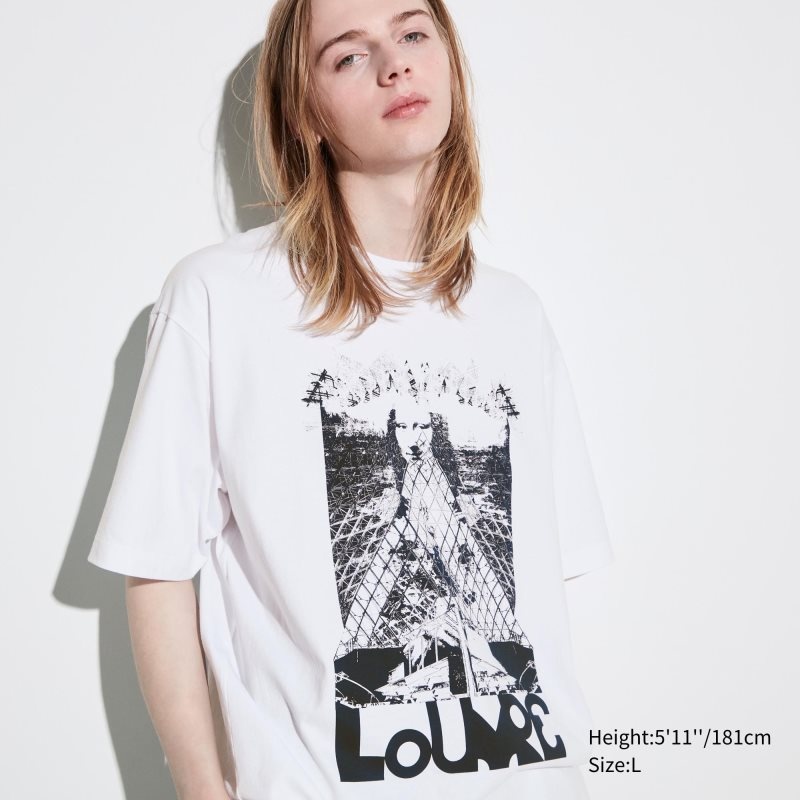 White Uniqlo Louvre By M/M Ut Oversized Short-sleeve Graphic Men T Shirts | 6396266