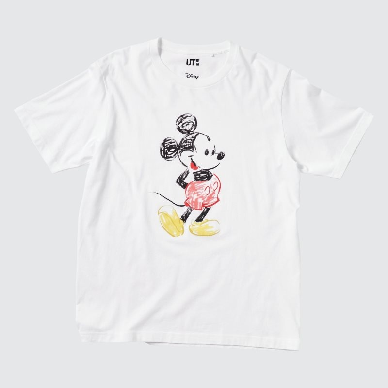 White Uniqlo Mickey Stands Ut Short-sleeve Graphic Men T Shirts | 512012