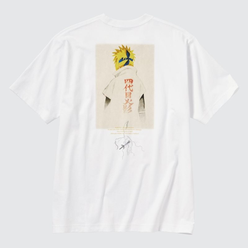 White Uniqlo Naruto Ut Short-sleeve Graphic Minato Namikaze Men T Shirts | 9464384