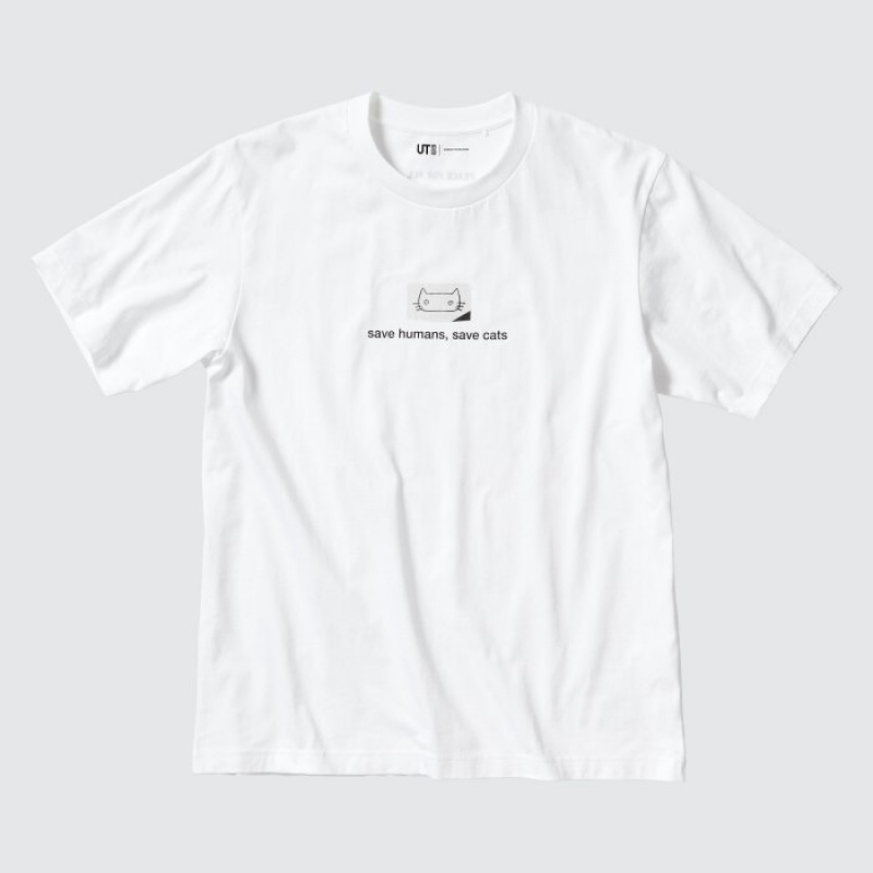 White Uniqlo PEACE FOR ALL Short-Sleeve Graphic Haruki Murakami Women T Shirts | 5072269