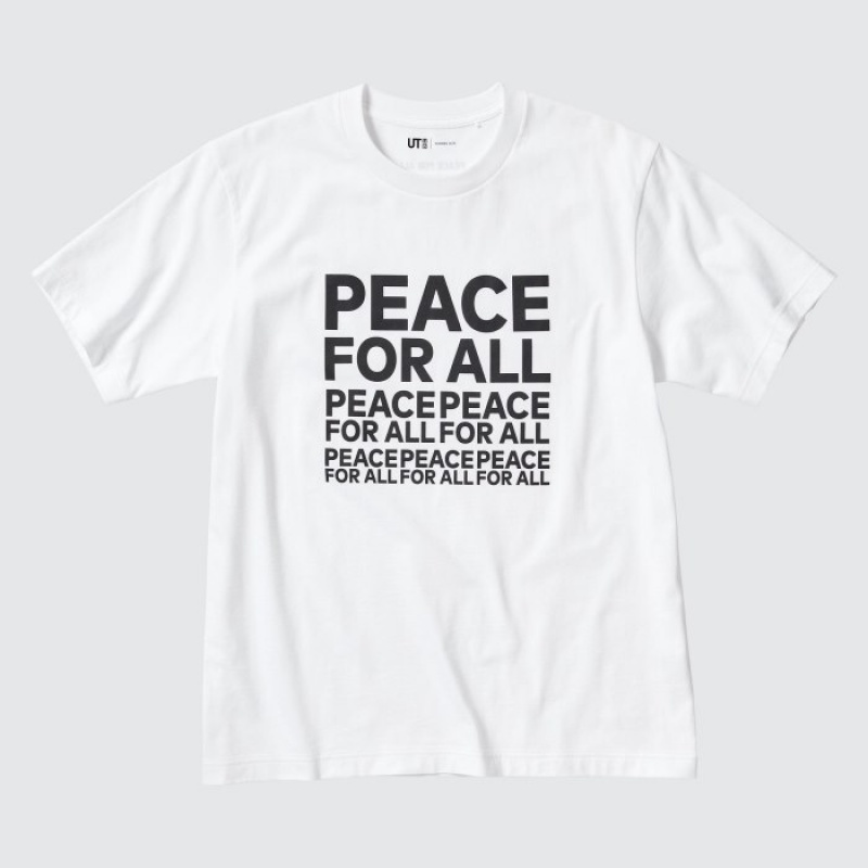 White Uniqlo PEACE FOR ALL Short-Sleeve Graphic Kashiwa Sato Women T Shirts | 7081175