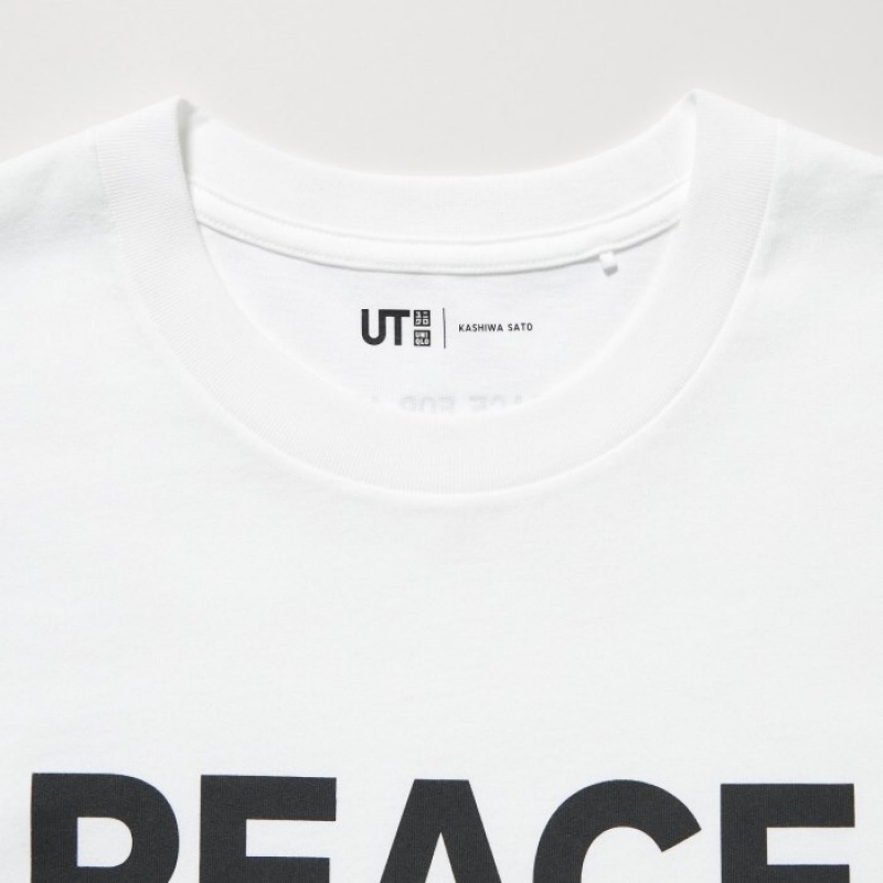 White Uniqlo PEACE FOR ALL Short-Sleeve Graphic Kashiwa Sato Women T Shirts | 7081175