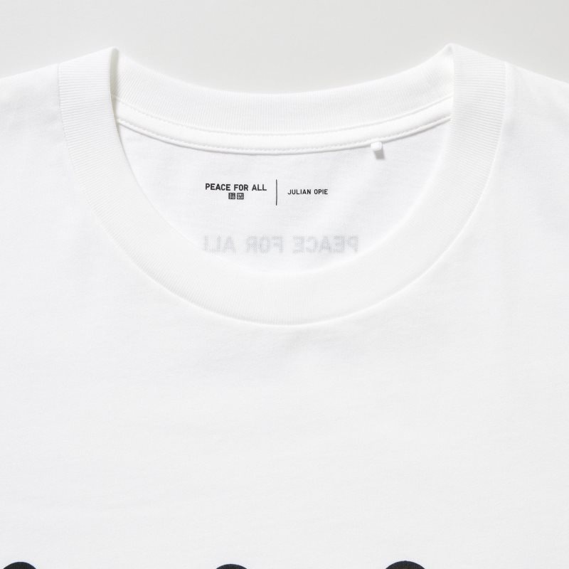 White Uniqlo Peace For All Julian Opie Short-sleeve Graphic Men T Shirts | 3981640