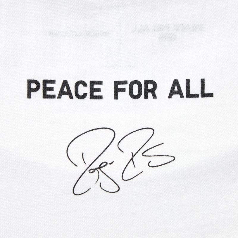 White Uniqlo Peace For All Roger Federer Short-sleeve Graphic Men T Shirts | 618934