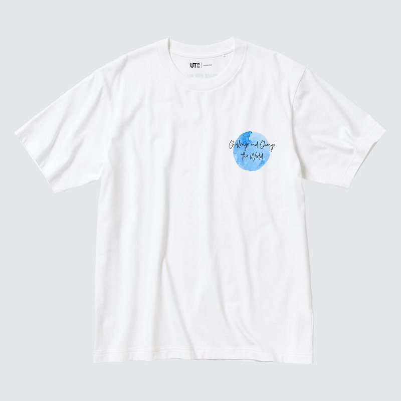 White Uniqlo Peace For All Ut Gordon Reid Short-sleeve Graphic Men T Shirts | 2705003
