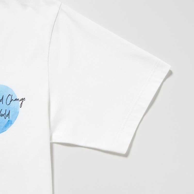 White Uniqlo Peace For All Ut Gordon Reid Short-sleeve Graphic Men T Shirts | 2705003