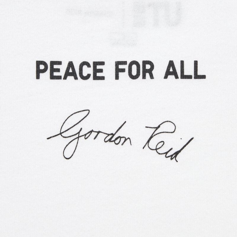 White Uniqlo Peace For All Ut Gordon Reid Short-sleeve Graphic Men T Shirts | 2705003