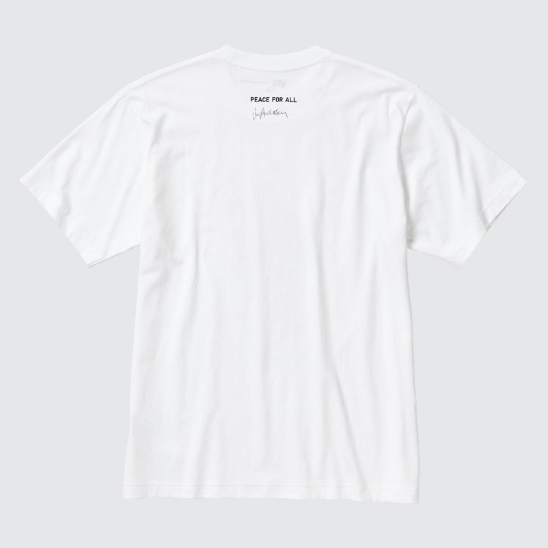 White Uniqlo Peace For All Ut Jw Anderson Short-sleeve Graphic Men T Shirts | 4462973