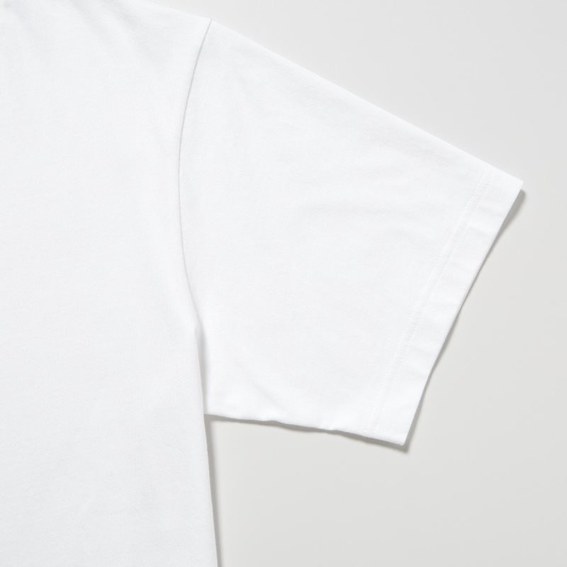 White Uniqlo Peace For All Ut Jw Anderson Short-sleeve Graphic Men T Shirts | 4462973