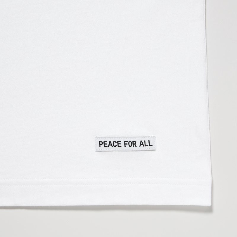 White Uniqlo Peace For All Ut Jw Anderson Short-sleeve Graphic Men T Shirts | 4462973