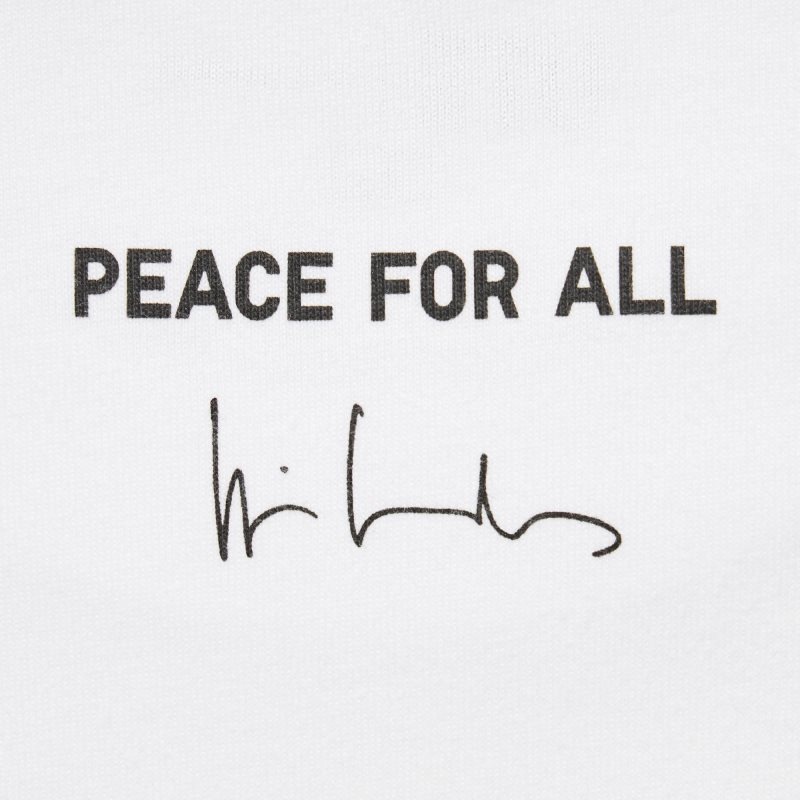 White Uniqlo Peace For All Wim Wenders Short-sleeve Graphic Men T Shirts | 6415345