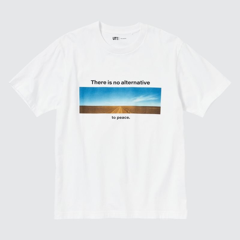 White Uniqlo Peace For All Wim Wenders Short-sleeve Graphic Men T Shirts | 6415345