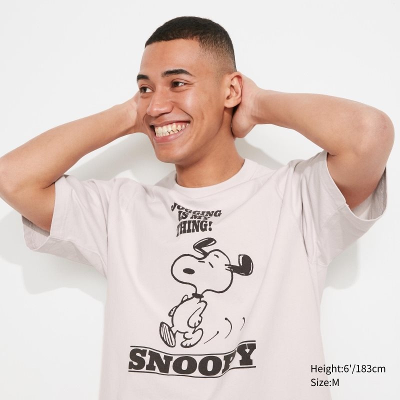 White Uniqlo Retro Peanuts Ut Oversized Short-sleeve Graphic Men T Shirts | 7226700